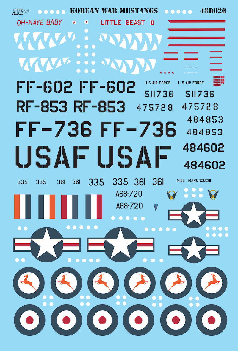 Aims AIMS48D026 1:48 Korean War North-American P-51D Mustangs