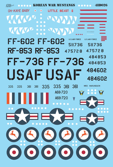 Aims AIMS48D026 1:48 Korean War North-American P-51D Mustangs