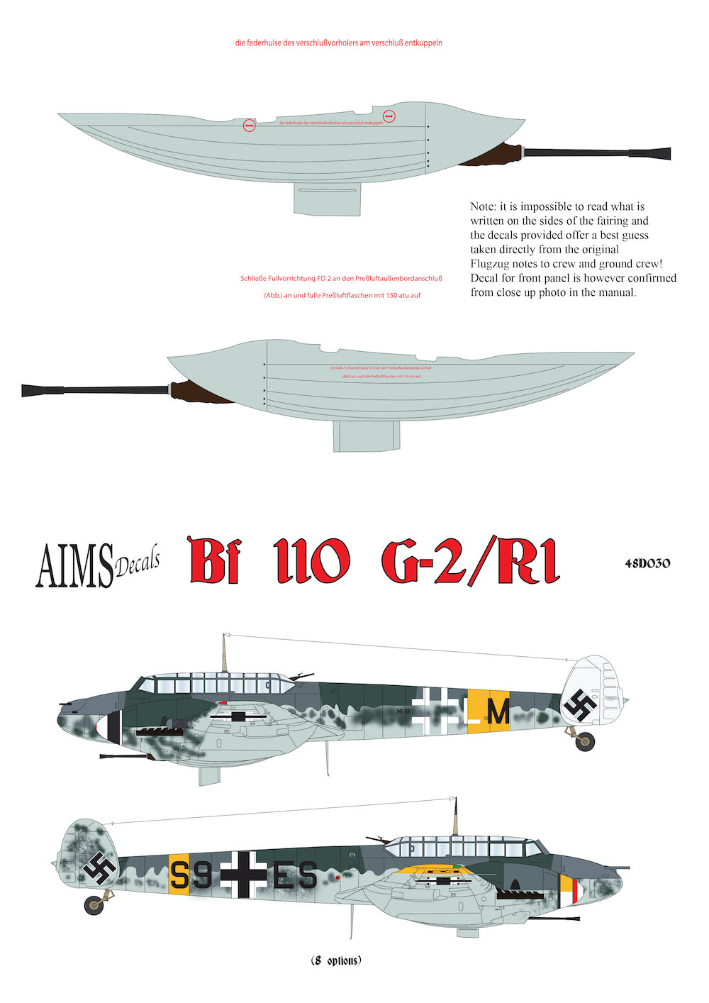 Aims AIMS48D030 1:48 Messerschmitt Bf-110G-2/R1
