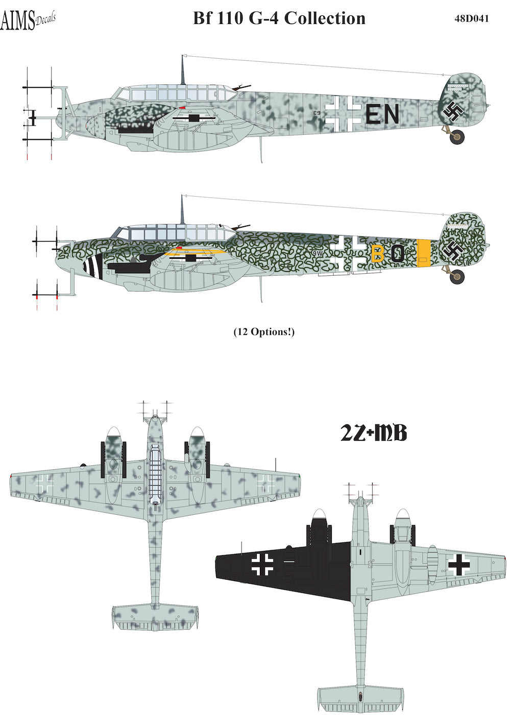 Aims AIMS48D041 1:48 Messerschmitt Bf-110G-4 Collection