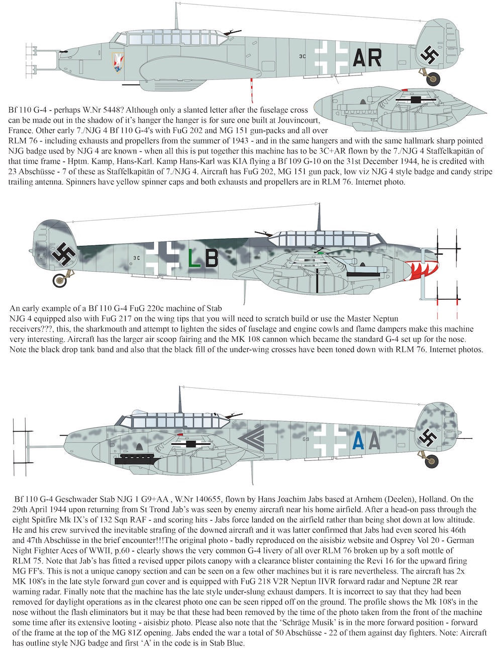 Aims AIMS48D041 1:48 Messerschmitt Bf-110G-4 Collection