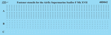 Aims AIMS48D042 1:48 Post War Fastener stencils