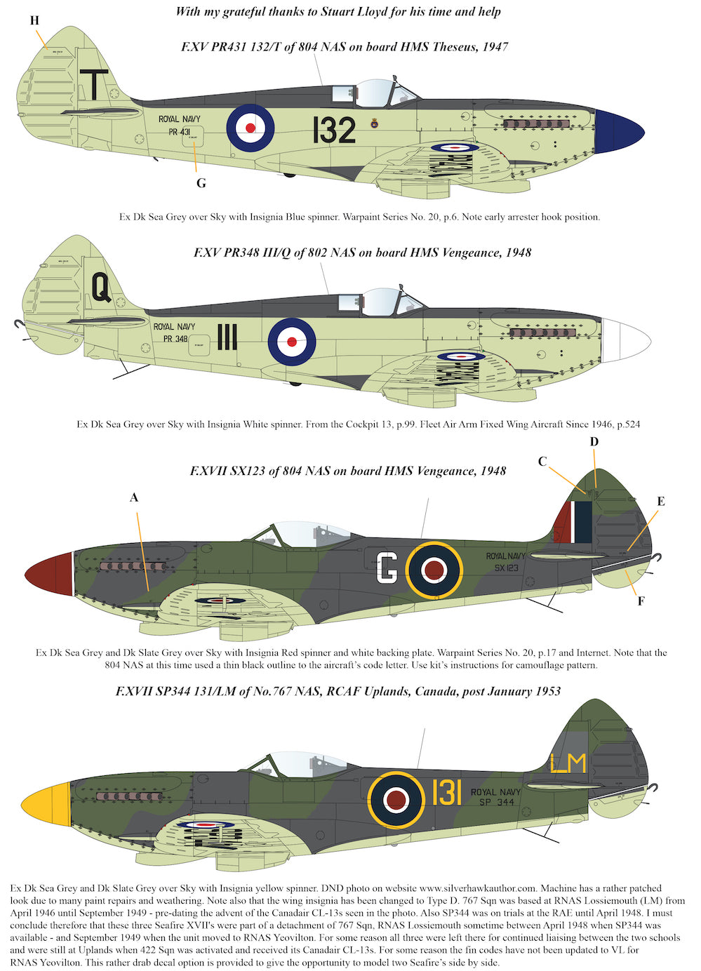Aims AIMS48D043 1:48 F.XV, F.XVII & FR.47 Supermarine Seafires'