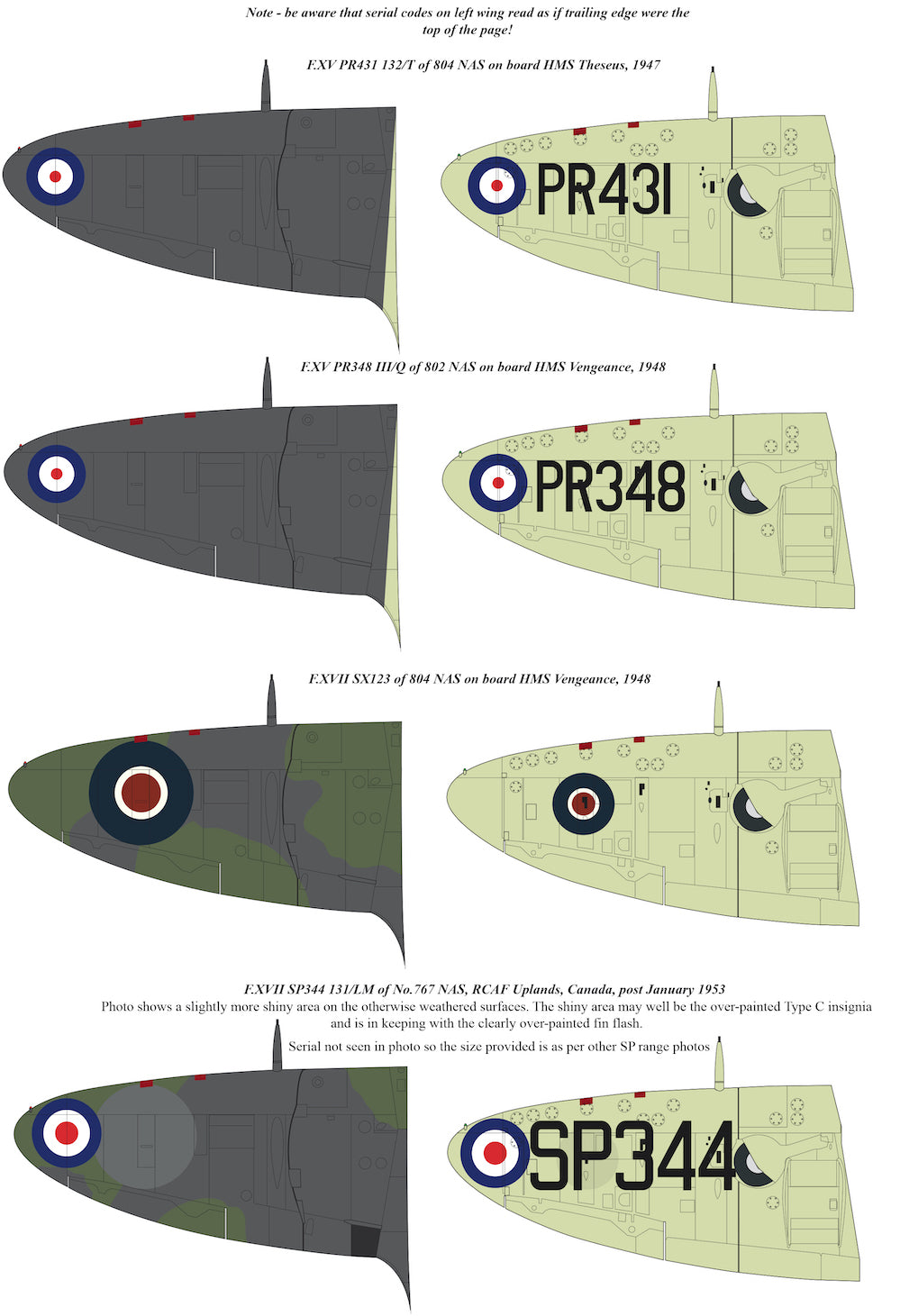Aims AIMS48D043 1:48 F.XV, F.XVII & FR.47 Supermarine Seafires'