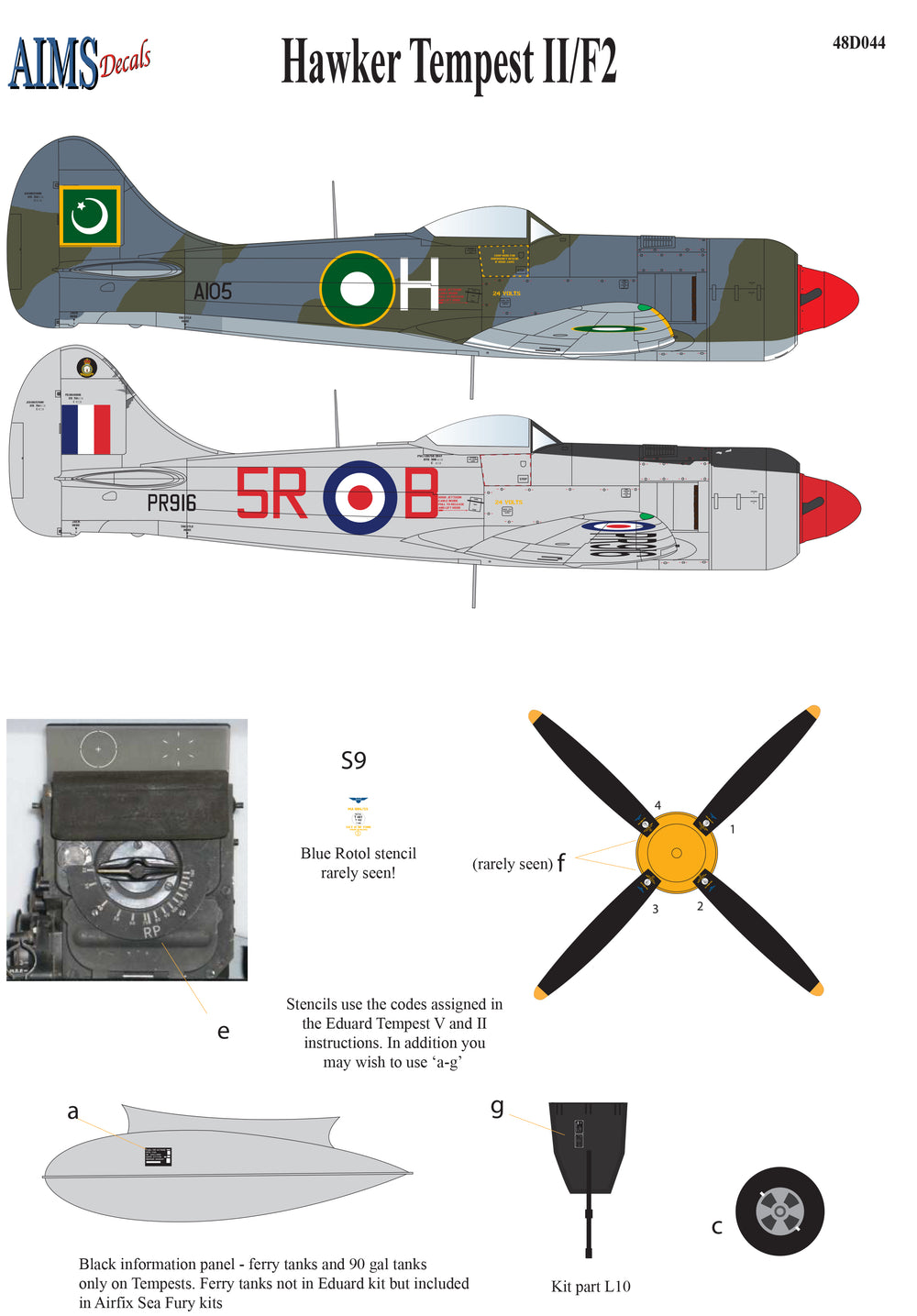 Aims AIMS48D044 1:48 Hawker Tempest Mk.II