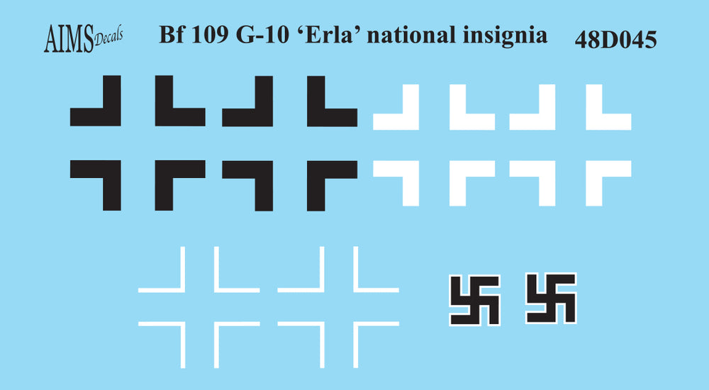 Aims AIMS48D045 1:48 Messerschmitt Bf-109G-10 'Erla' National Insignia