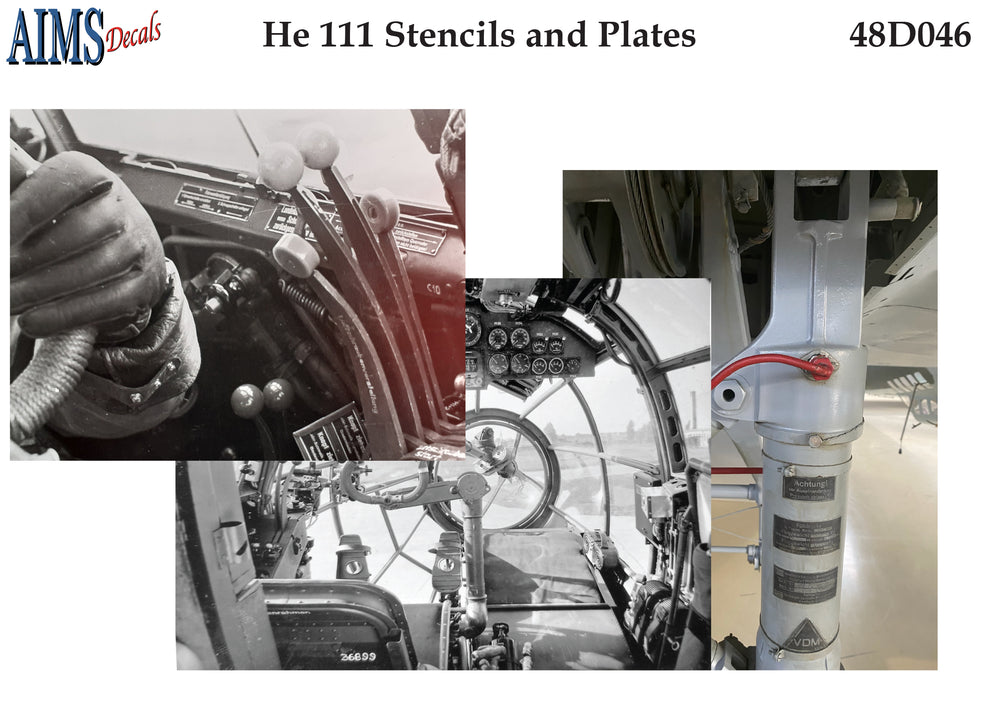 Aims AIMS48D046 1:48 Heinkel He-111H-6 Stencils and Plates