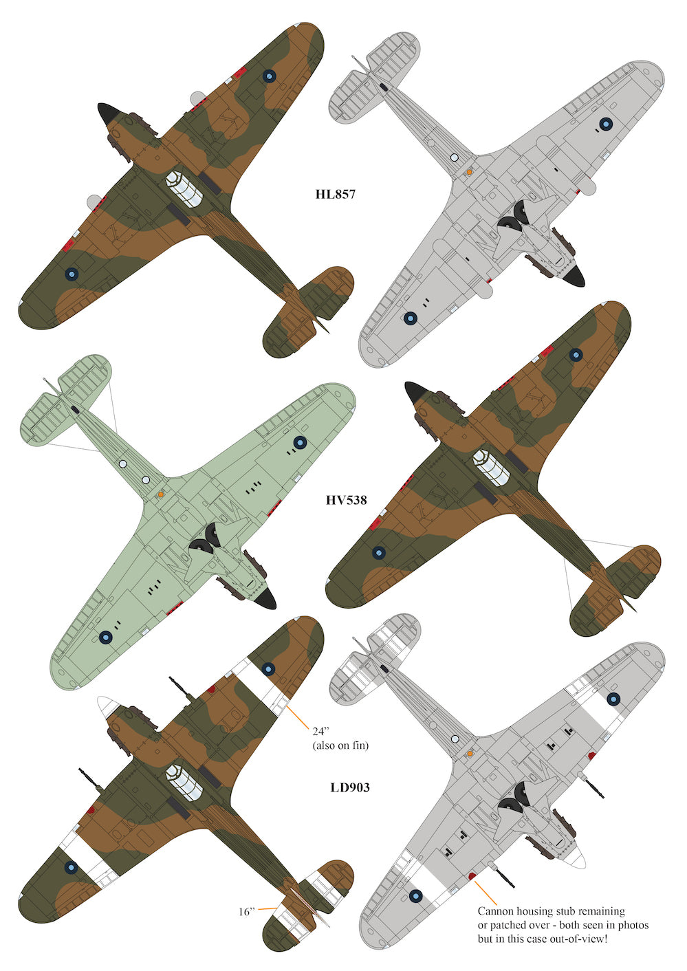 Aims AIMS48P040 1:48 PR Hawker Hurricane conversion for any kit