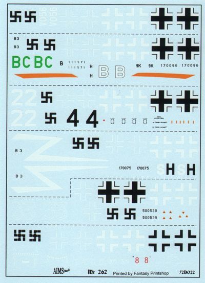 Aims AIMS72D022 1:72 Messerschmitt Me-262A/Me-262B Collection
