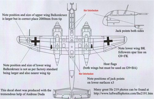 Aims AIMS72D023 1:72 Heinkel He-219/He-219A-0 Werner Strieb Decals