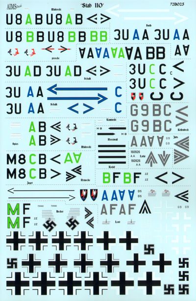 Aims AIMS72D025 1:72 'Stab Messerschmitt Bf-110's'