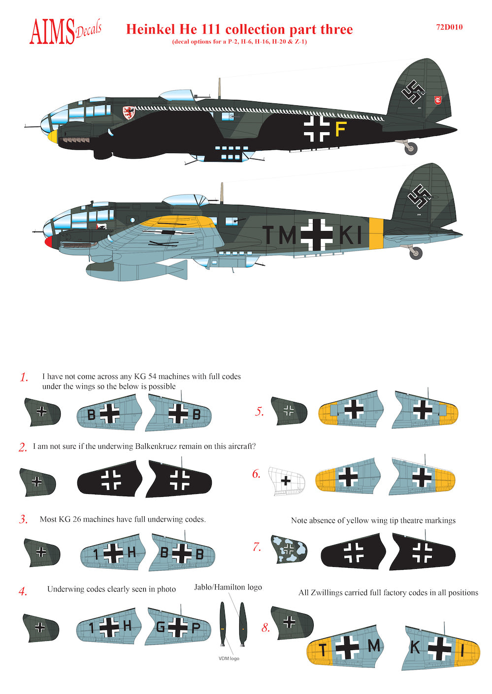 Aims AIMS72D010 1:72 Heinkel He-111 collection Part 3.