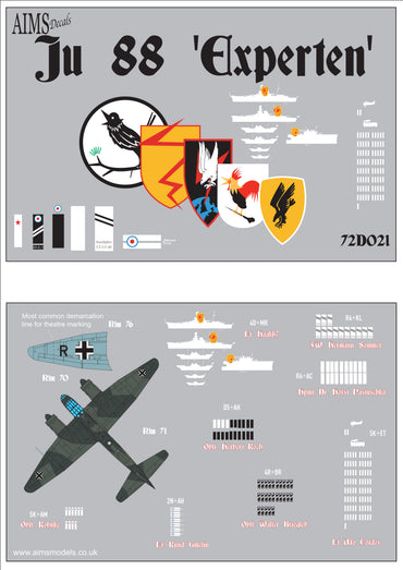 Aims AIMS72D021 1:72 Junkers Ju-88 Experten