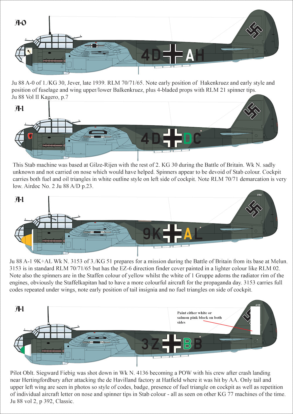Aims AIMS72D032 1:72 Junkers Ju-88A-1 Ju 88A-0 4D+AH 1./KG 30, Jever, late 1939