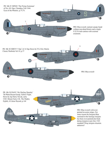 Aims AIMS72D033 1:72 Monotone Supermarine Spitfires IV/IX/IG/V