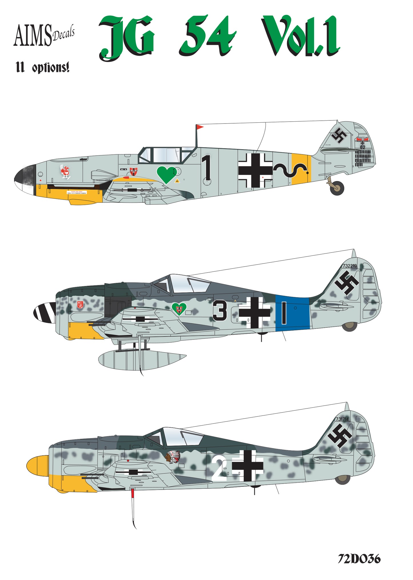 Aims AIMS72D036 1:72 JG 54 Messerschmitt Bf-109F-2 of the II