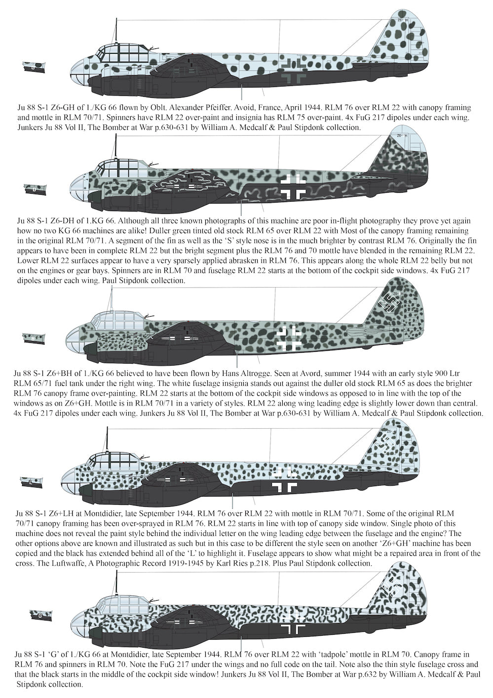 Aims AIMS72D037 KG 66 Ju-88S/Ju-188E Decal Booklet 1:72