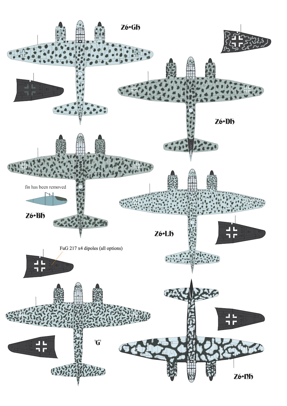Aims AIMS72D037 KG 66 Ju-88S/Ju-188E Decal Booklet 1:72