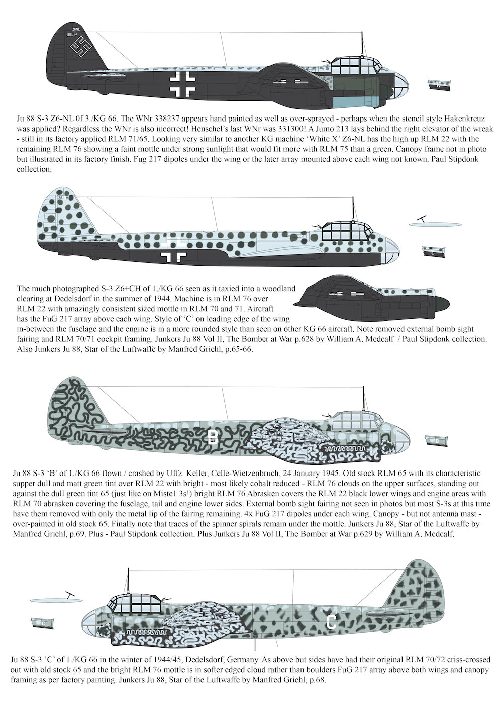 Aims AIMS72D037 KG 66 Ju-88S/Ju-188E Decal Booklet 1:72