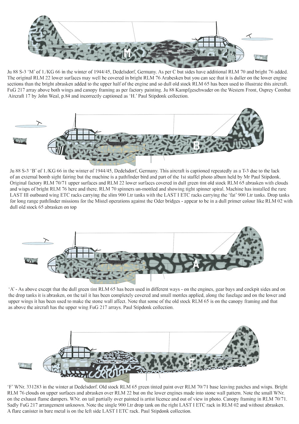 Aims AIMS72D037 KG 66 Ju-88S/Ju-188E Decal Booklet 1:72
