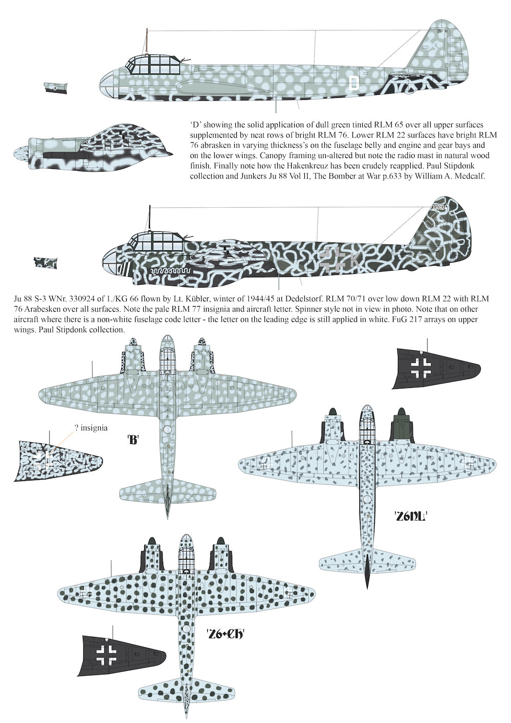 Aims AIMS72D037 KG 66 Ju-88S/Ju-188E Decal Booklet 1:72
