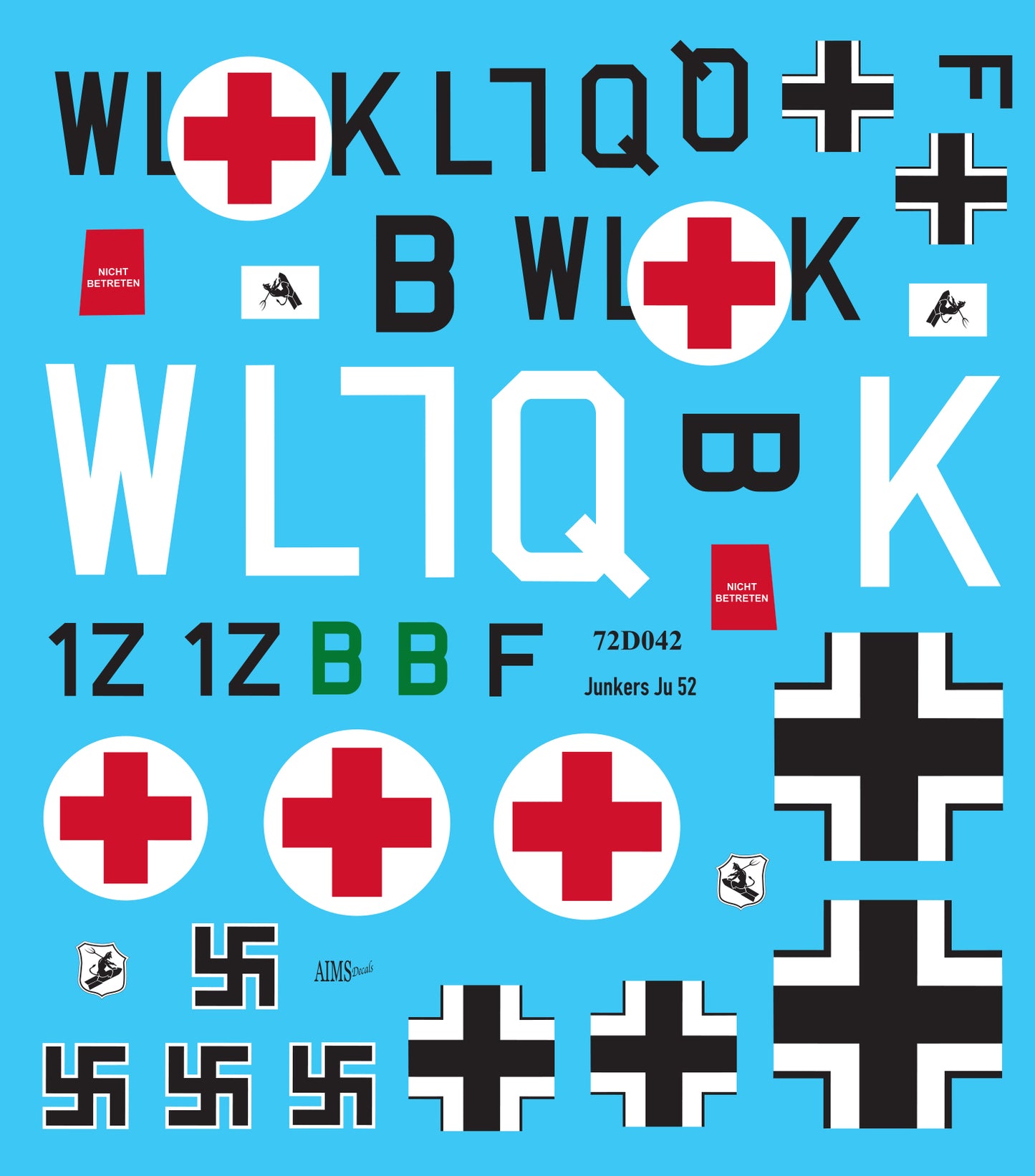 Aims AIMS72D042 Junkers Ju-52/3m Poland/Balkans Decals 1:72