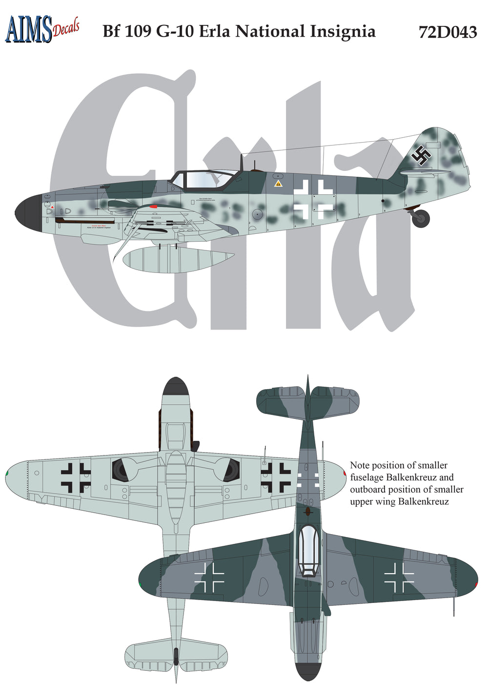 Aims AIMS72D043 1:72 Messerschmitt Bf-109G-10 'Erla'