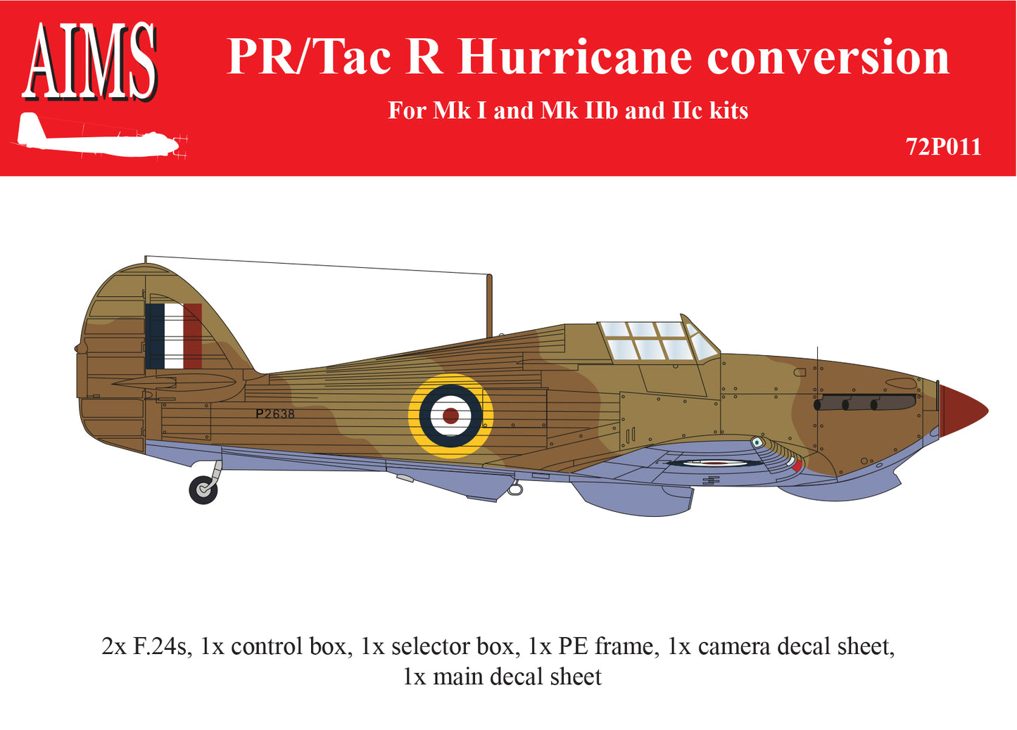 Aims AIMS72P011 1:72 PR Hawker Hurricane conversion for any kit