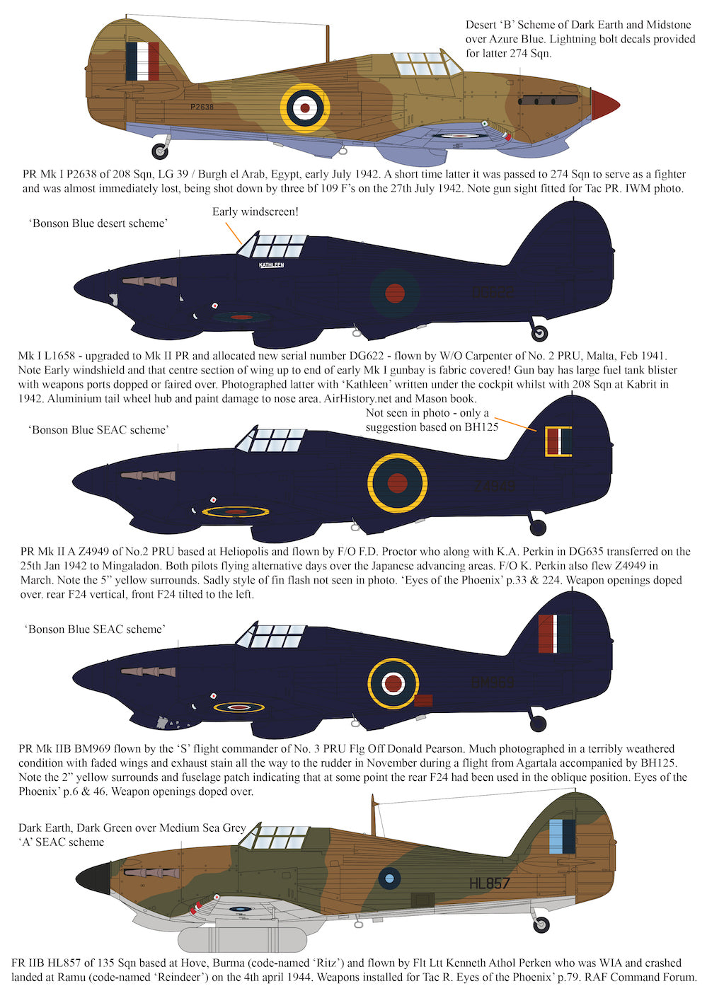 Aims AIMS72P011 1:72 PR Hawker Hurricane conversion for any kit