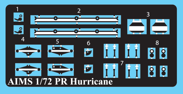 Aims AIMS72P011 1:72 PR Hawker Hurricane conversion for any kit