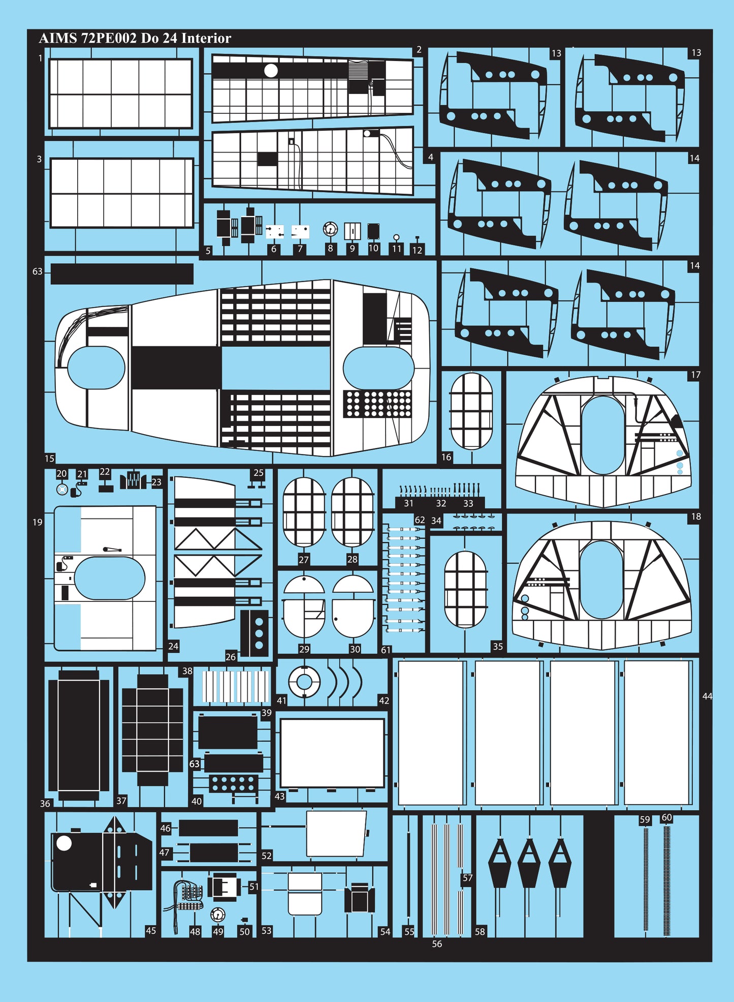Aims AIMS72PE02 1:72 Dornier Do-24 Interior/Exterior Detail Etch