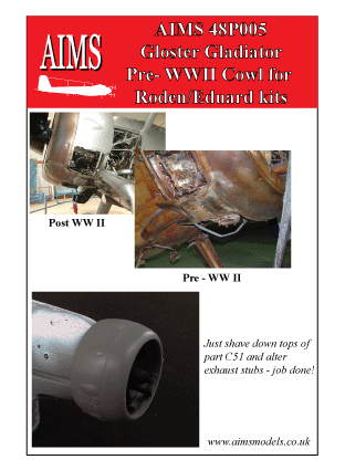 Aims AIMSP48005 1:48 Gloster Gladiator Mk.I Pre-WWII Cowl