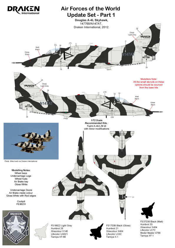 Air-Graphic AIR72-003 1:72 Air Forces of World Part 1 McDonnell F/A-18A Hornet