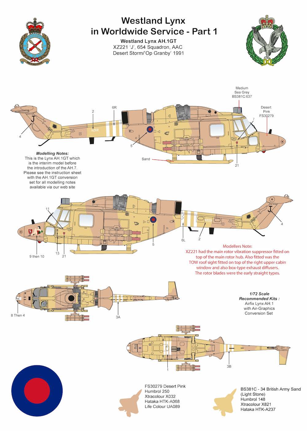 Air-Graphic AIR72-004 1:72 Westland Lynx Worldwide Part 1 Lynx AH.7 Op Granby
