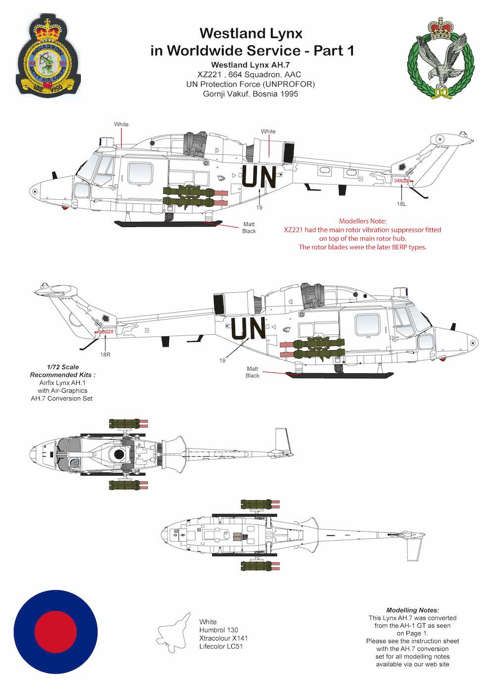 Air-Graphic AIR72-004 1:72 Westland Lynx Worldwide Part 1 Lynx AH.7 Op Granby