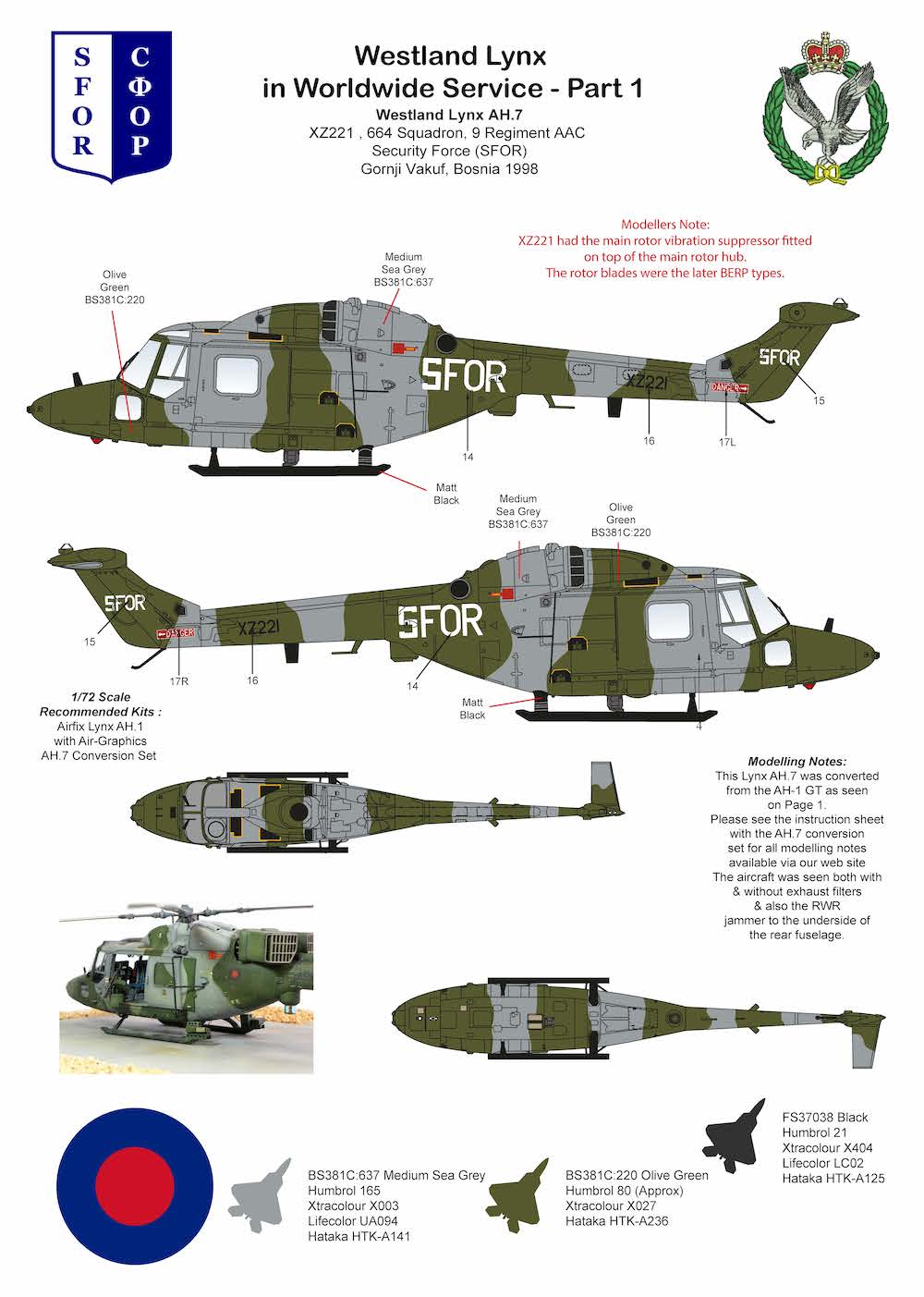 Air-Graphic AIR72-004 1:72 Westland Lynx Worldwide Part 1 Lynx AH.7 Op Granby