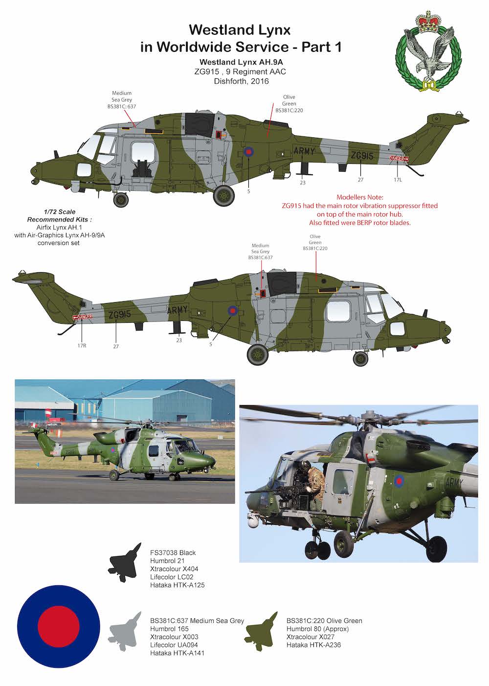 Air-Graphic AIR72-004 1:72 Westland Lynx Worldwide Part 1 Lynx AH.7 Op Granby