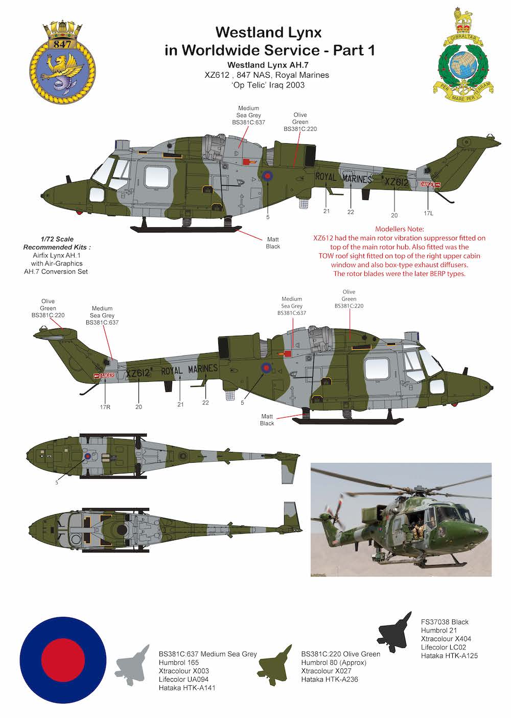 Air-Graphic AIR72-004 1:72 Westland Lynx Worldwide Part 1 Lynx AH.7 Op Granby