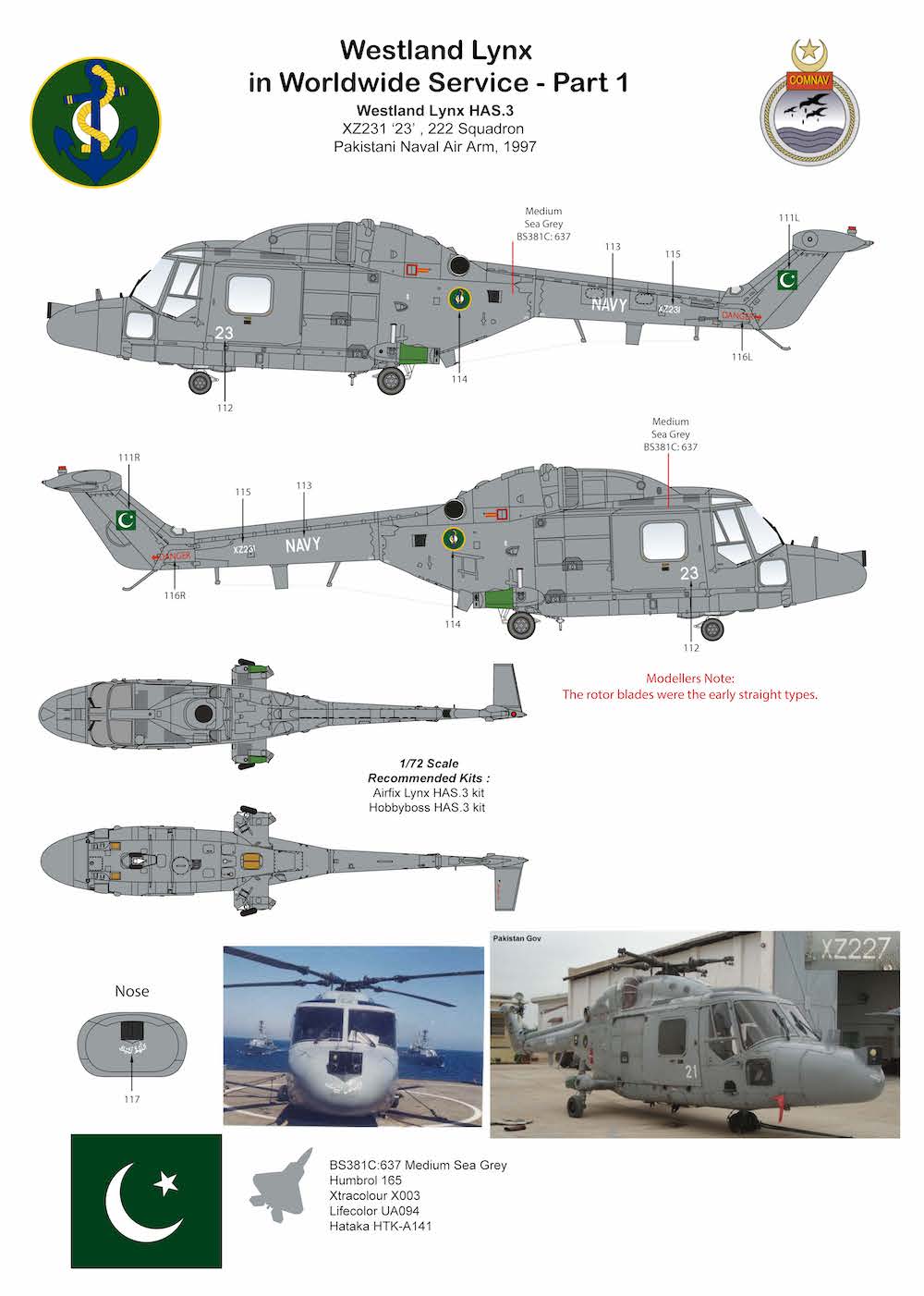 Air-Graphic AIR72-004 1:72 Westland Lynx Worldwide Part 1 Lynx AH.7 Op Granby