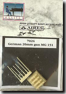 Aires AIRE7024 1:72 German 20mm MG151 guns