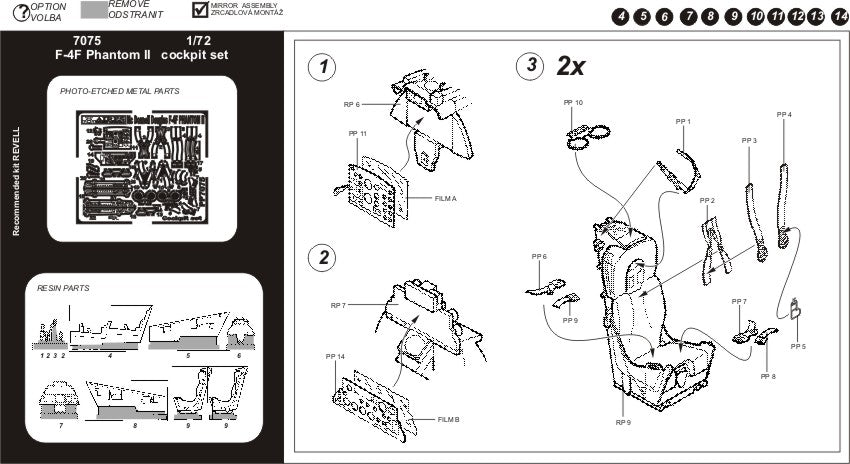 Aires AIRE7075 1:72 McDonnell F-4F Phantom cockpit