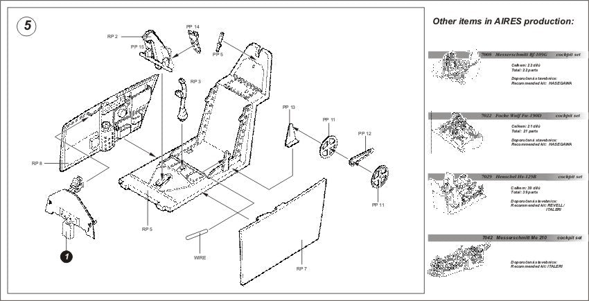 Aires AIRE7081 1:72 Messerschmitt Bf-109E-3/Bf-109E-4 cockpit