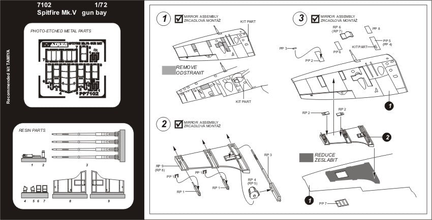 Aires AIRE7102 1:72 Supermarine Spitfire Mk.VB gun bay