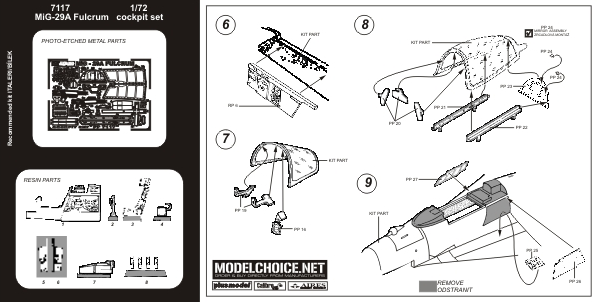 Aires AIRE7117 1:72 Mikoyan MiG-29A 'Fulcrum' cockpit set