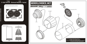 Aires AIRE7125 1:72 Grumman F-14A Tomcat exhaust nozzles-varied