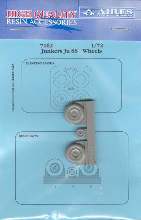 Aires AIRE7162 1:72 Junkers Ju-88 wheels and paint mask