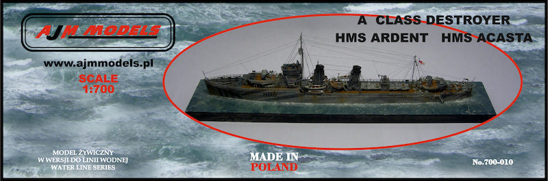 AJM Models AJM700-010 1:700 'A Class' destroyer H.M.S
