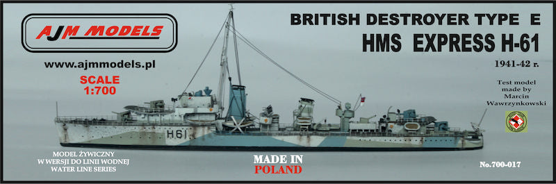 AJM Models AJM700-017 1:700 H.M.S