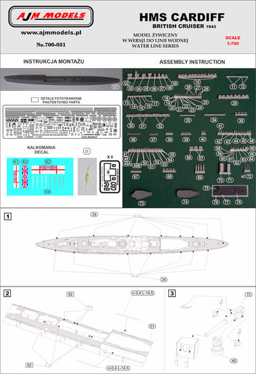 AJM Models AJM700-031 1:700 H.M.S