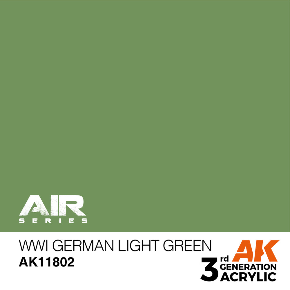 AK Interactive 11802 WWI German Light Green 17ml AIR 3G Acrylic Model Paint